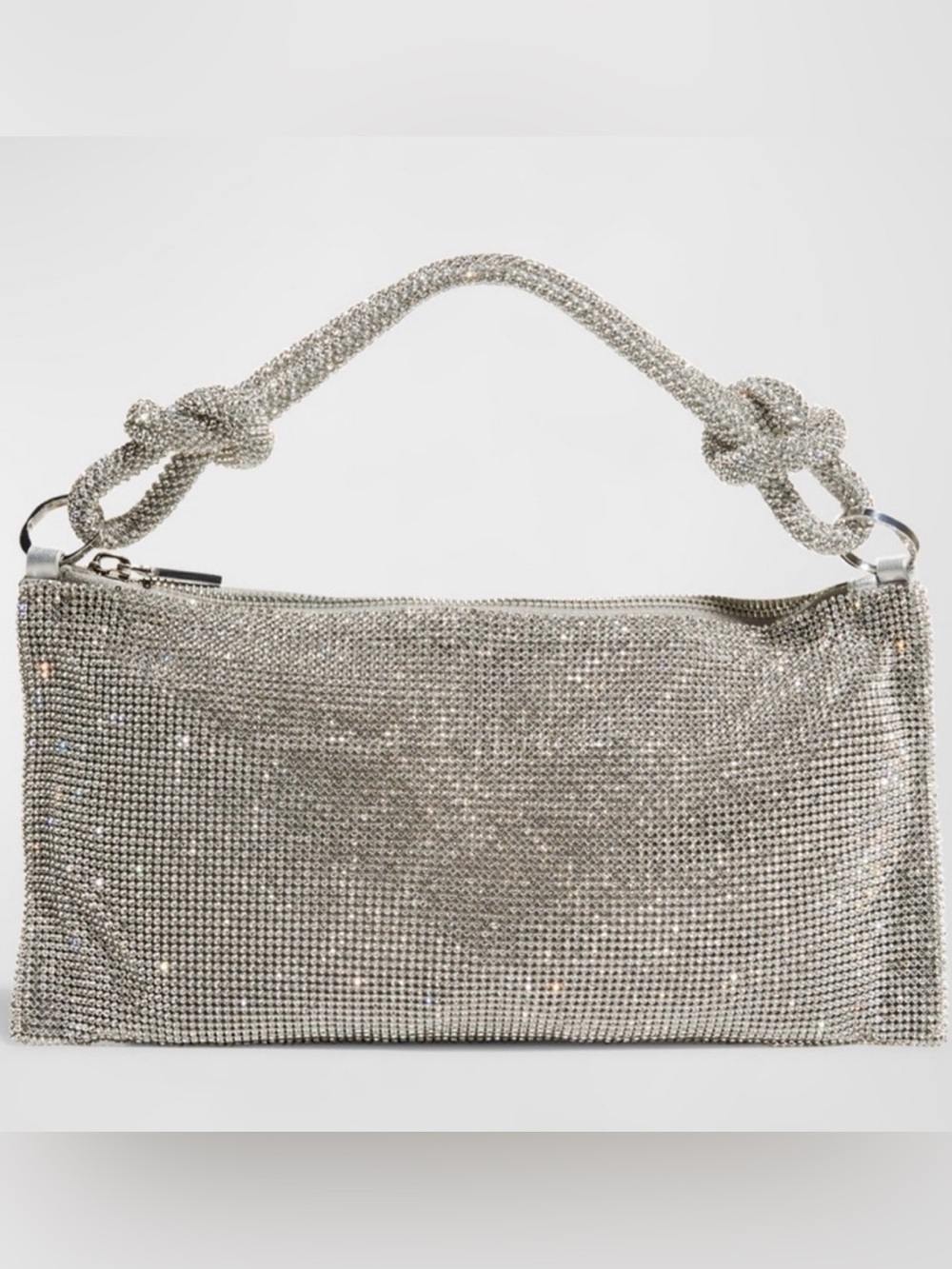 cult gaia Silver Crystal Mesh Evening Clutch